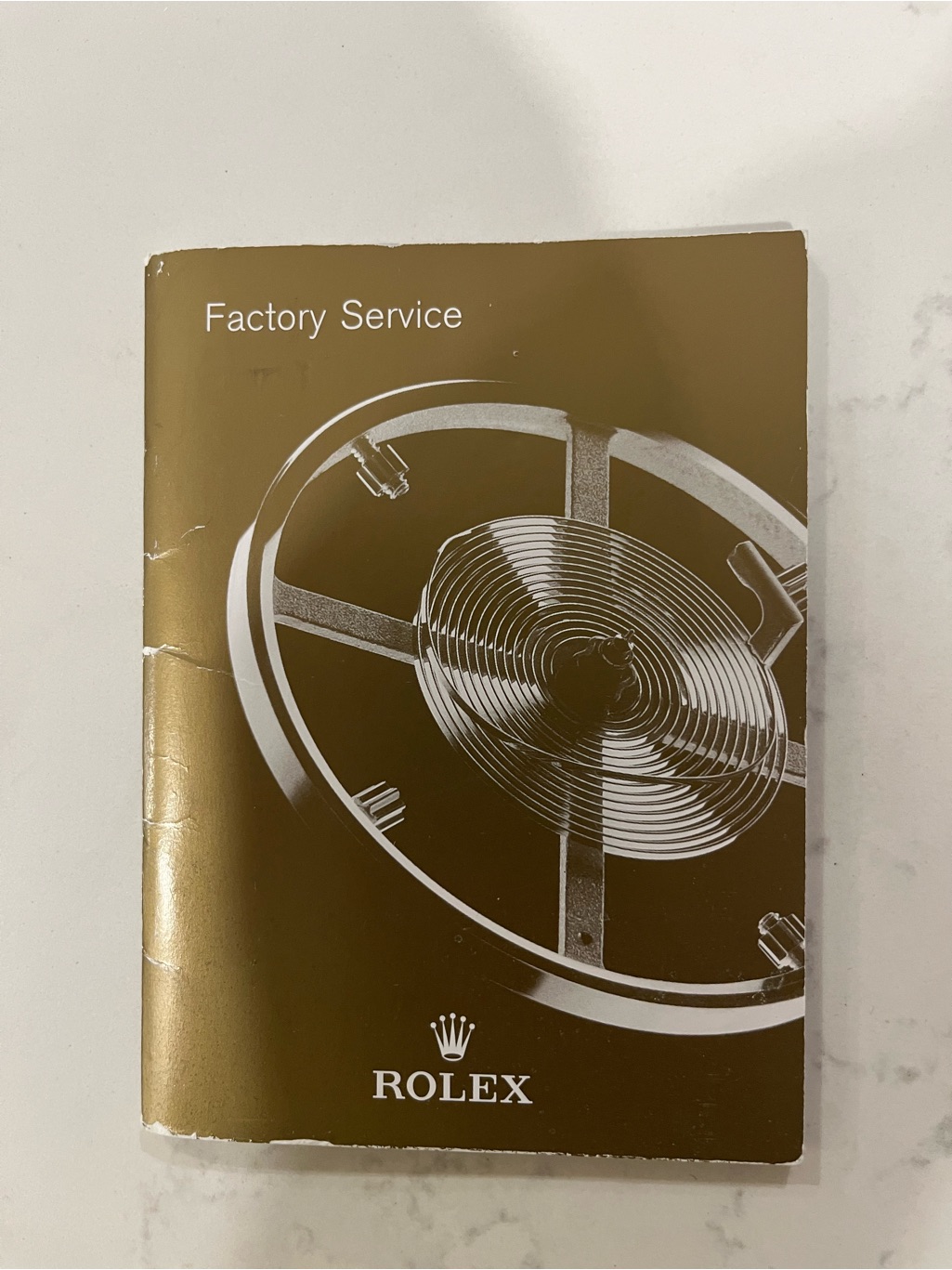 Genuine Rolex Factory Service Booklet  Gold Cover